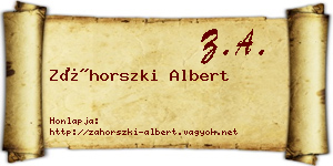 Záhorszki Albert névjegykártya